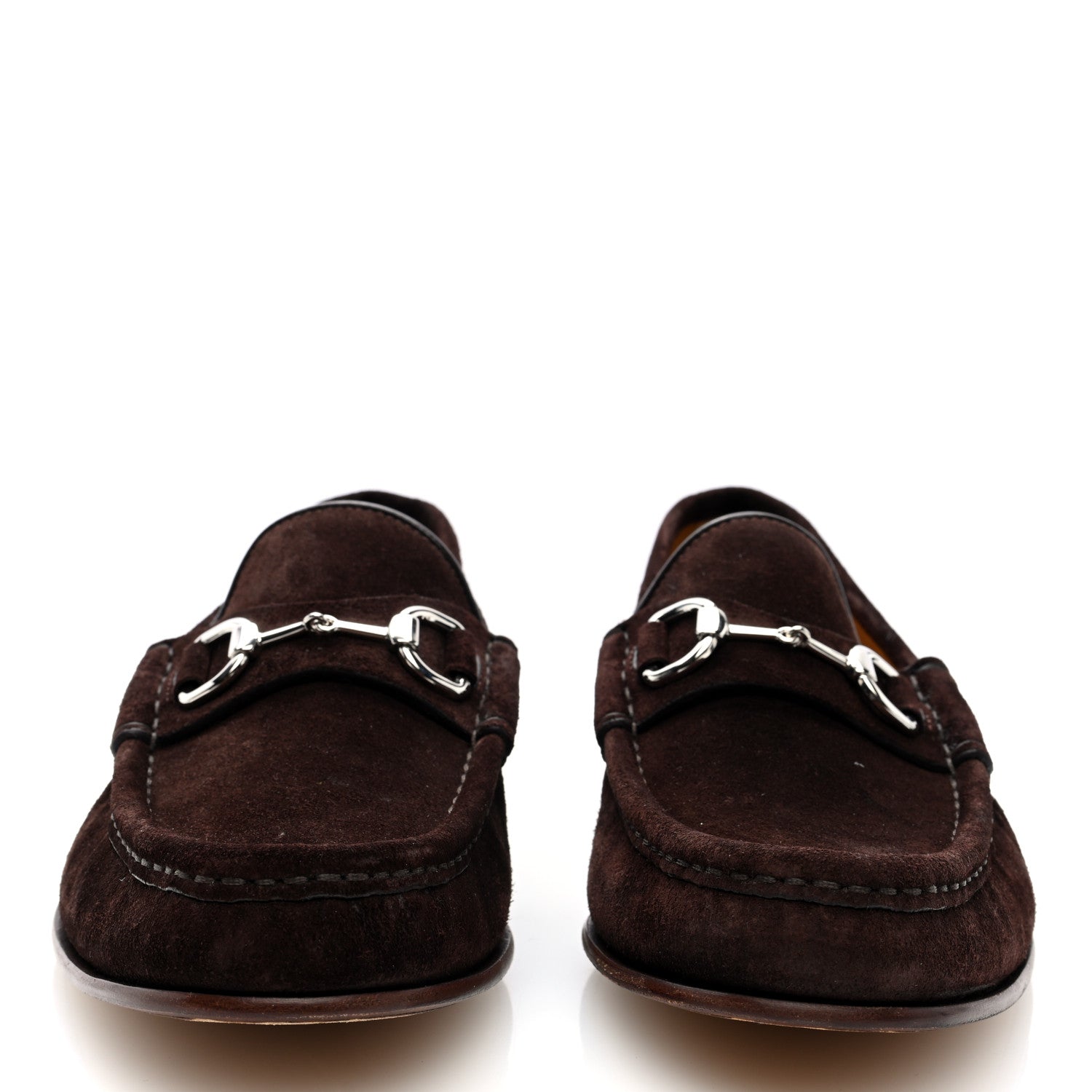 Gucci Suede Mens Horsebit Moccasin Loafers 8 Brown 4 of 9