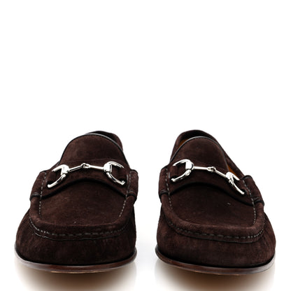 Gucci Suede Mens Horsebit Moccasin Loafers 8 Brown 4 of 9