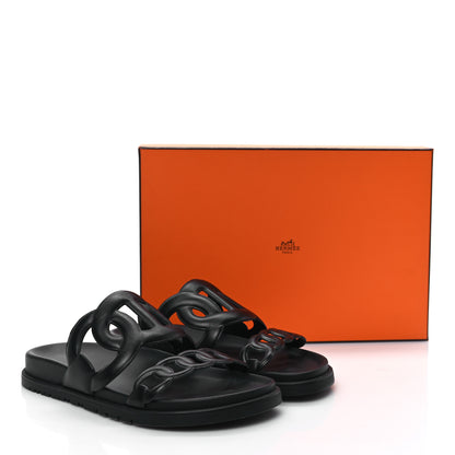 Hermes Nappa Extra Sandals 37 Black 9 of 9