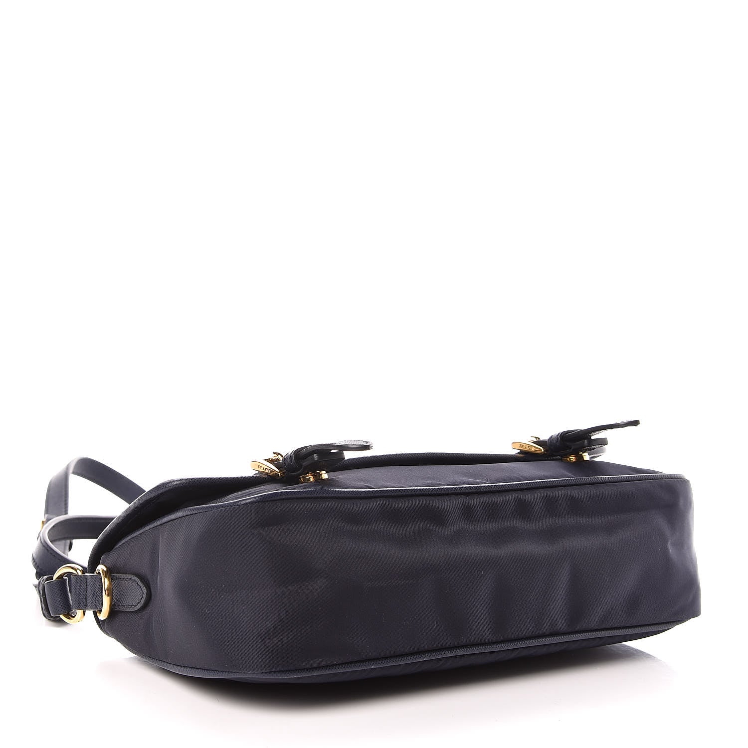 Prada Tessuto Nylon Saffiano Small Messenger Bag Blue 4 of 9