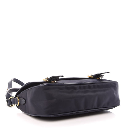 Prada Tessuto Nylon Saffiano Small Messenger Bag Blue 4 of 9