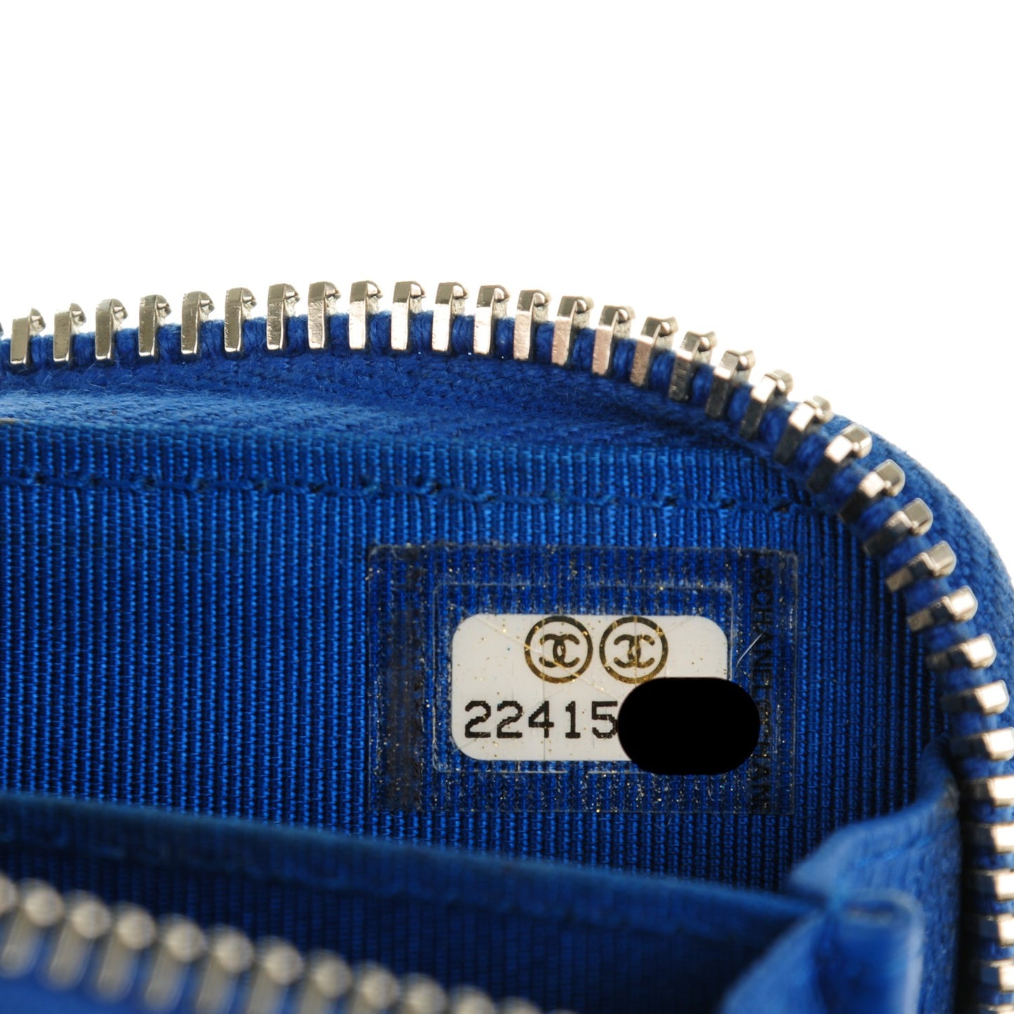 Lambskin Quilted Zip Around Coin Purse Wallet Blue