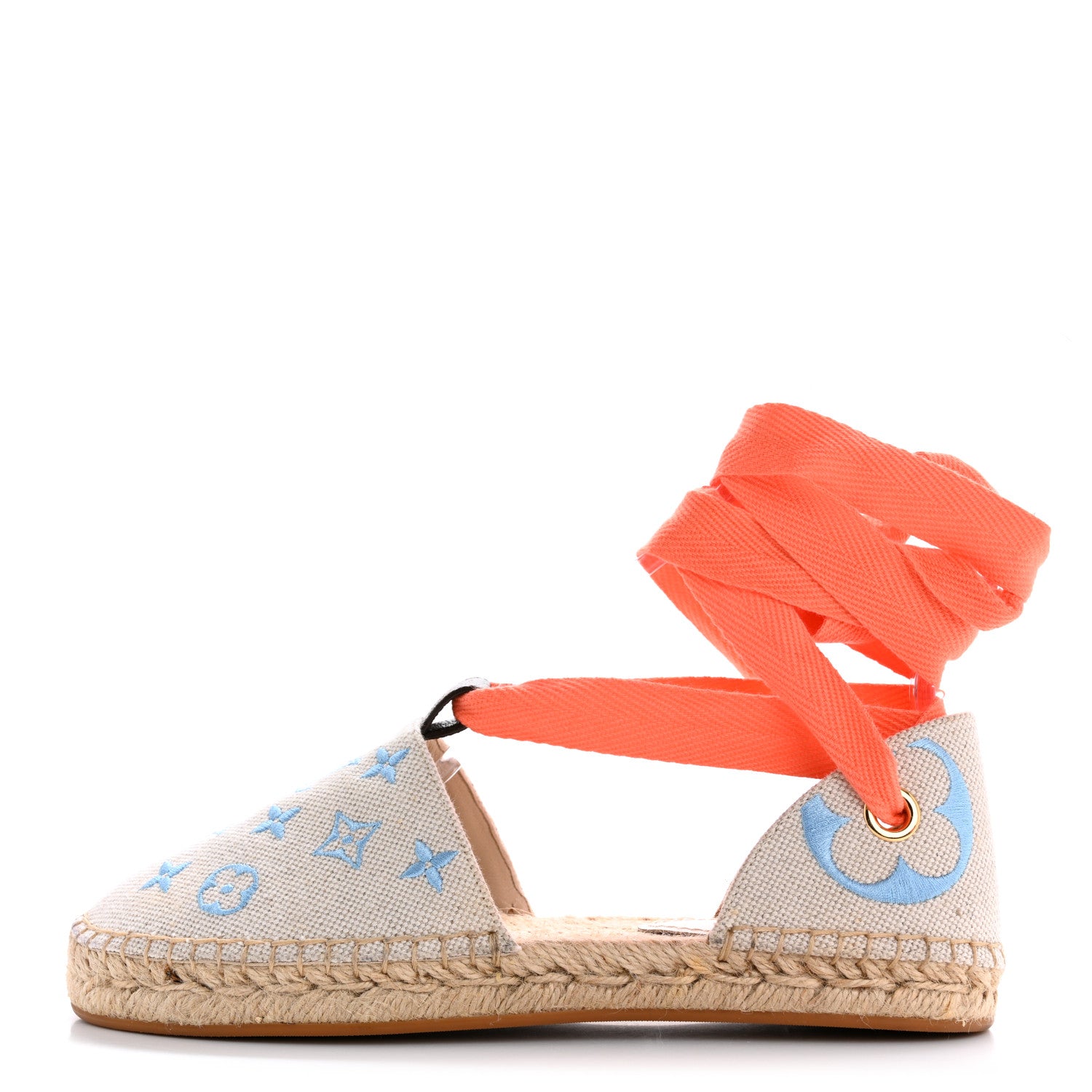Louis Vuitton Canvas Monogram Starboard Espadrille Flats 37 Blue 1 of 9