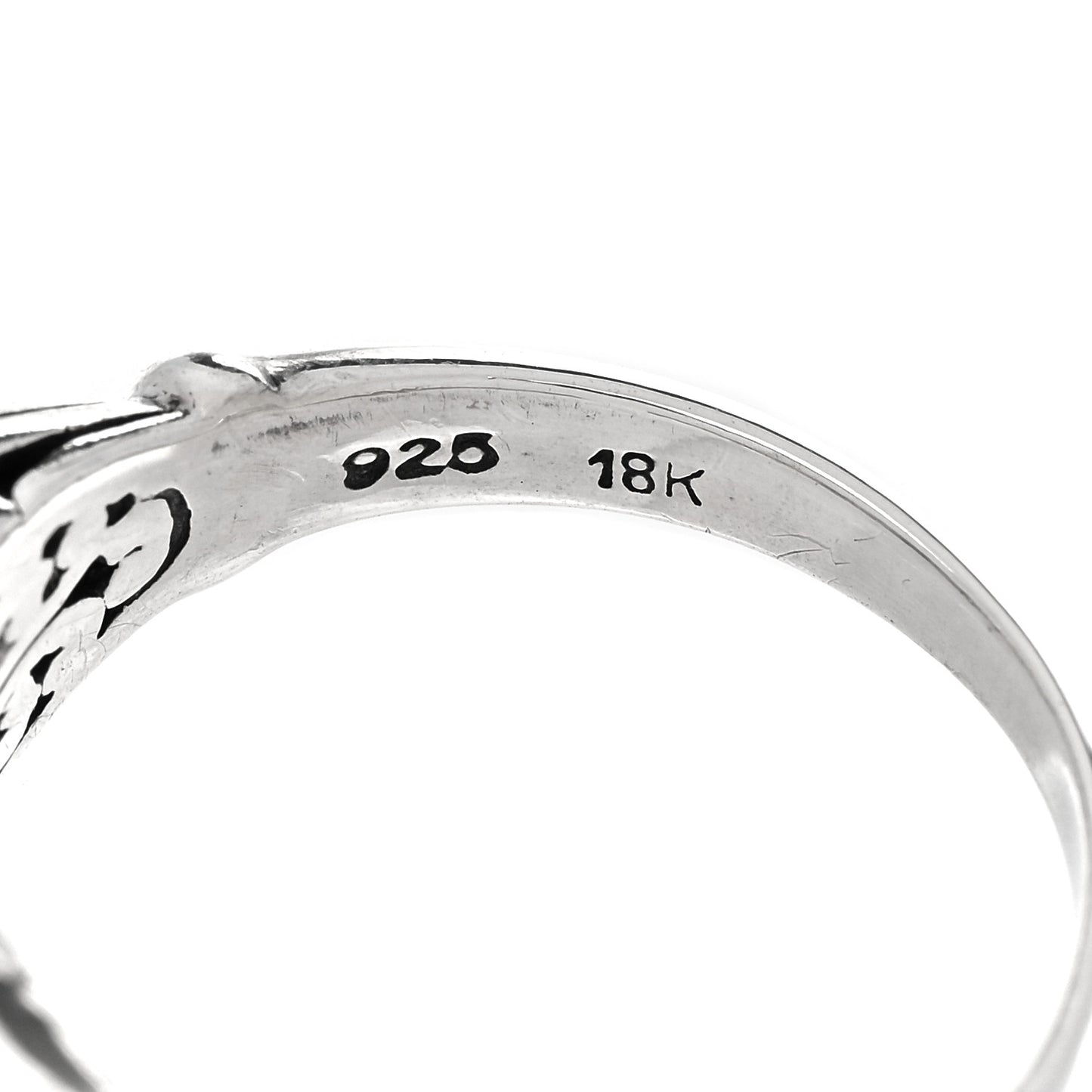 Sterling Silver 18K Yellow Gold Black Sapphire White Topaz Ring 54 7
