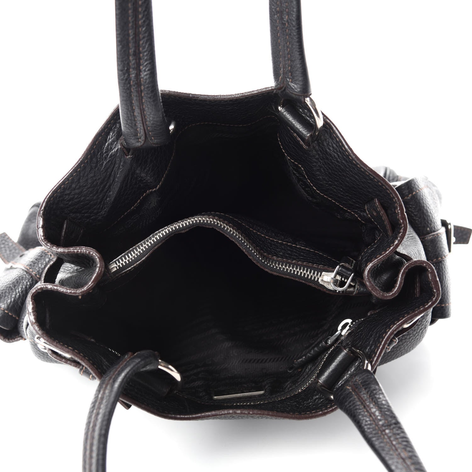 Prada Vitello Daino Shopping Tote Black 5 of 12