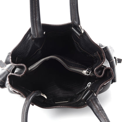 Prada Vitello Daino Shopping Tote Black 5 of 12