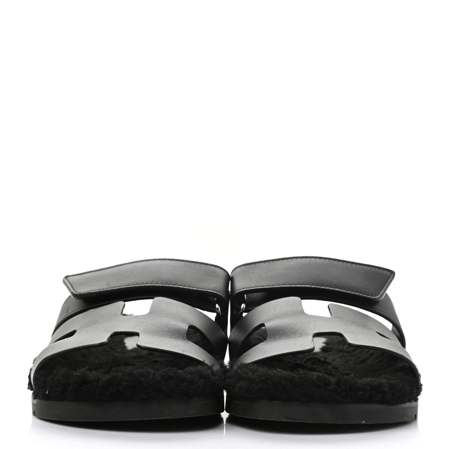 Calfskin Woolskin Womens Chypre Sandals 38 Black