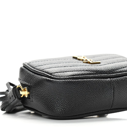 Saint Laurent Grain De Poudre Matelasse Monogram Baby Lou Camera Bag Black 9 of 12