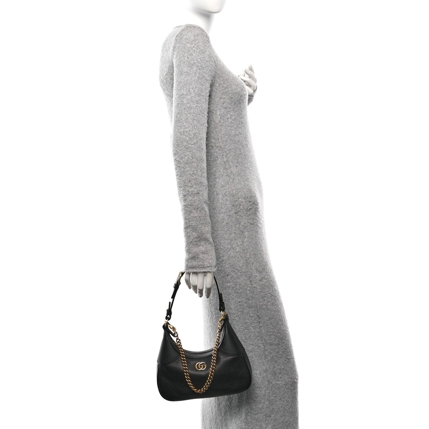 Goatskin Small Aphrodite Shoulder Bag Black