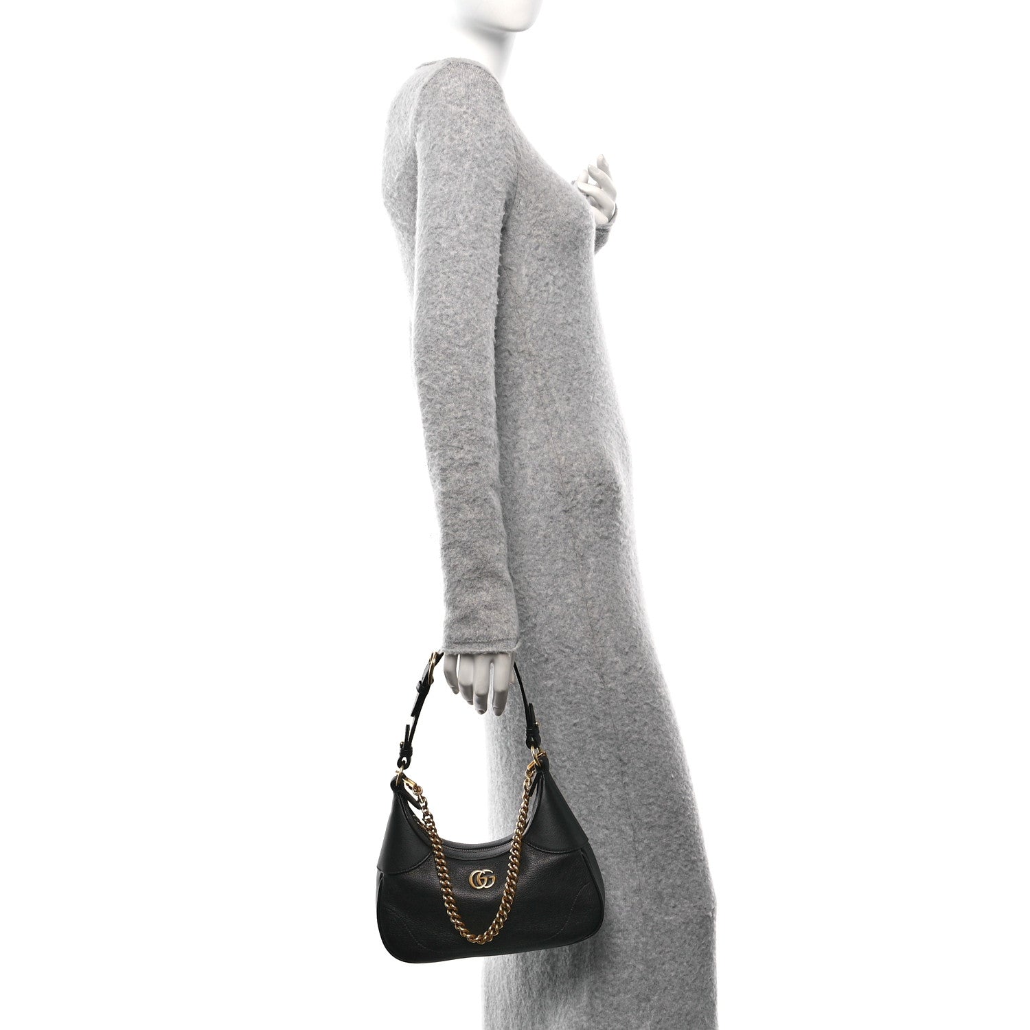 Gucci Goatskin Small Aphrodite Shoulder Bag Black 2 of 9