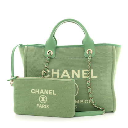 Chanel Mixed Fibers Small Deauville Tote Green 3 of 11