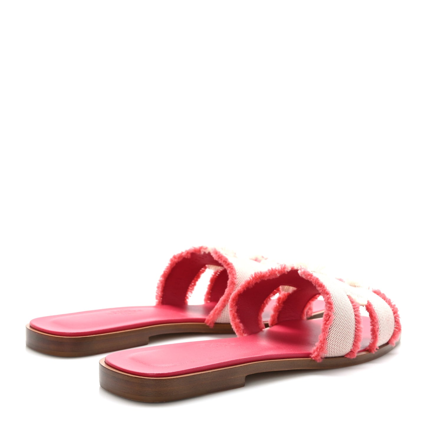 Toile H Oran Fringe Sandals 36.5 Framboise