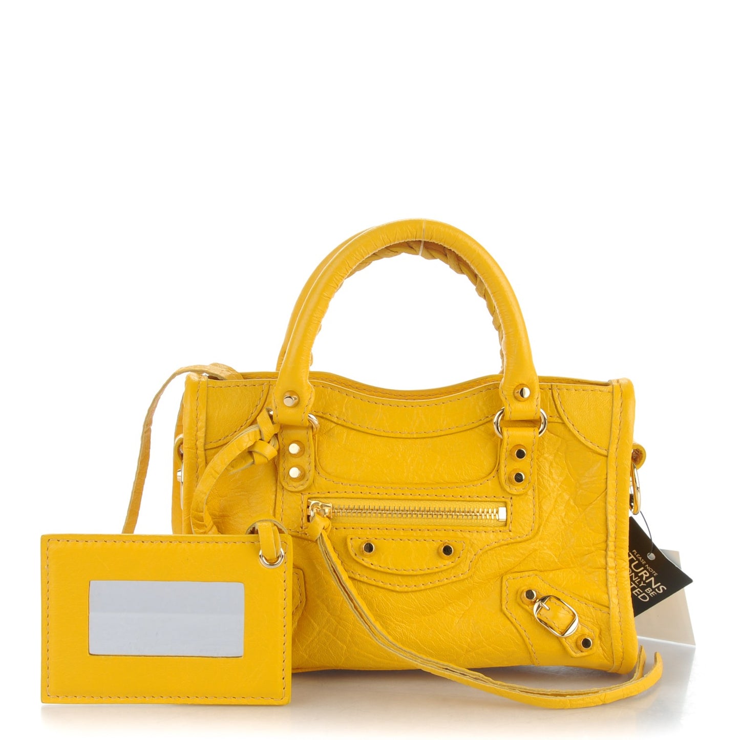 Agneau Classic Silver Hardware Nano City Jaune Epi