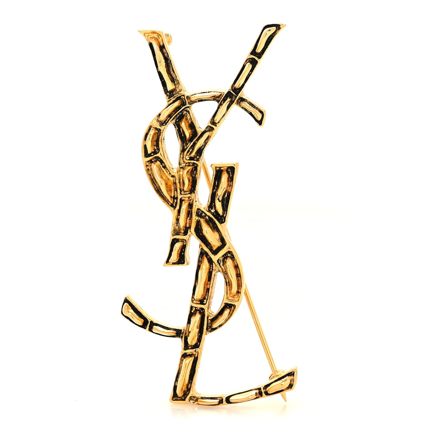 Monogram Crocodile Opyum Brooch Gold