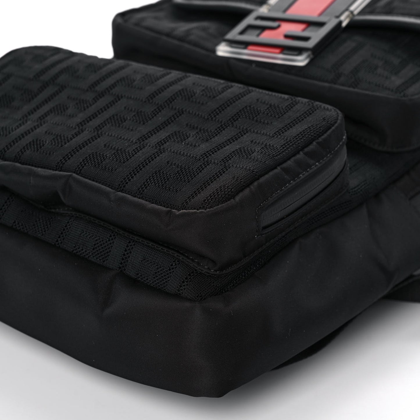 Neoprene Mesh Vitello Grace FF Panelled Backpack Black Red