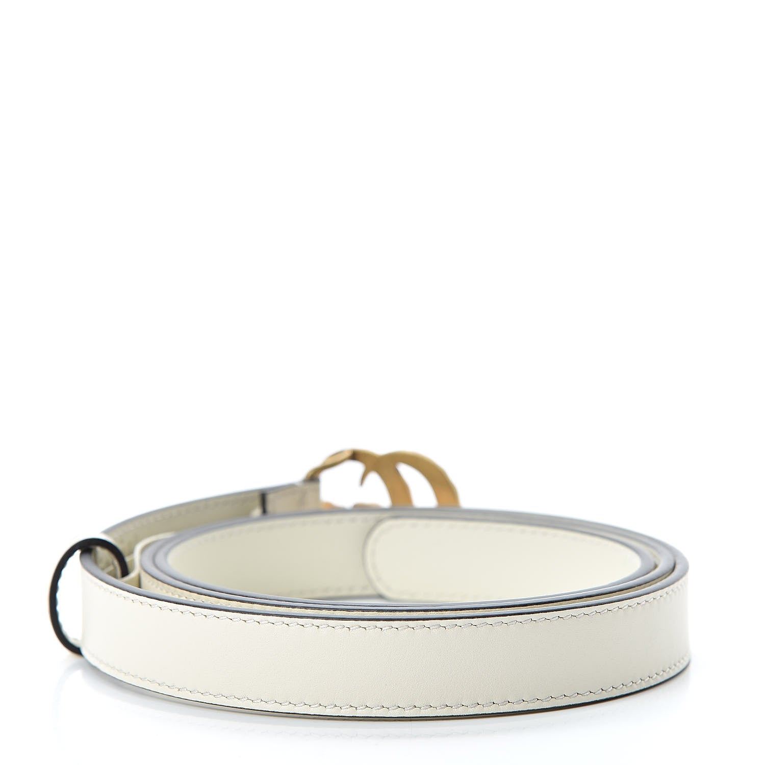 Gucci Calfskin Pearl Double G 20mm Belt 95 38 Ivory 3 of 6