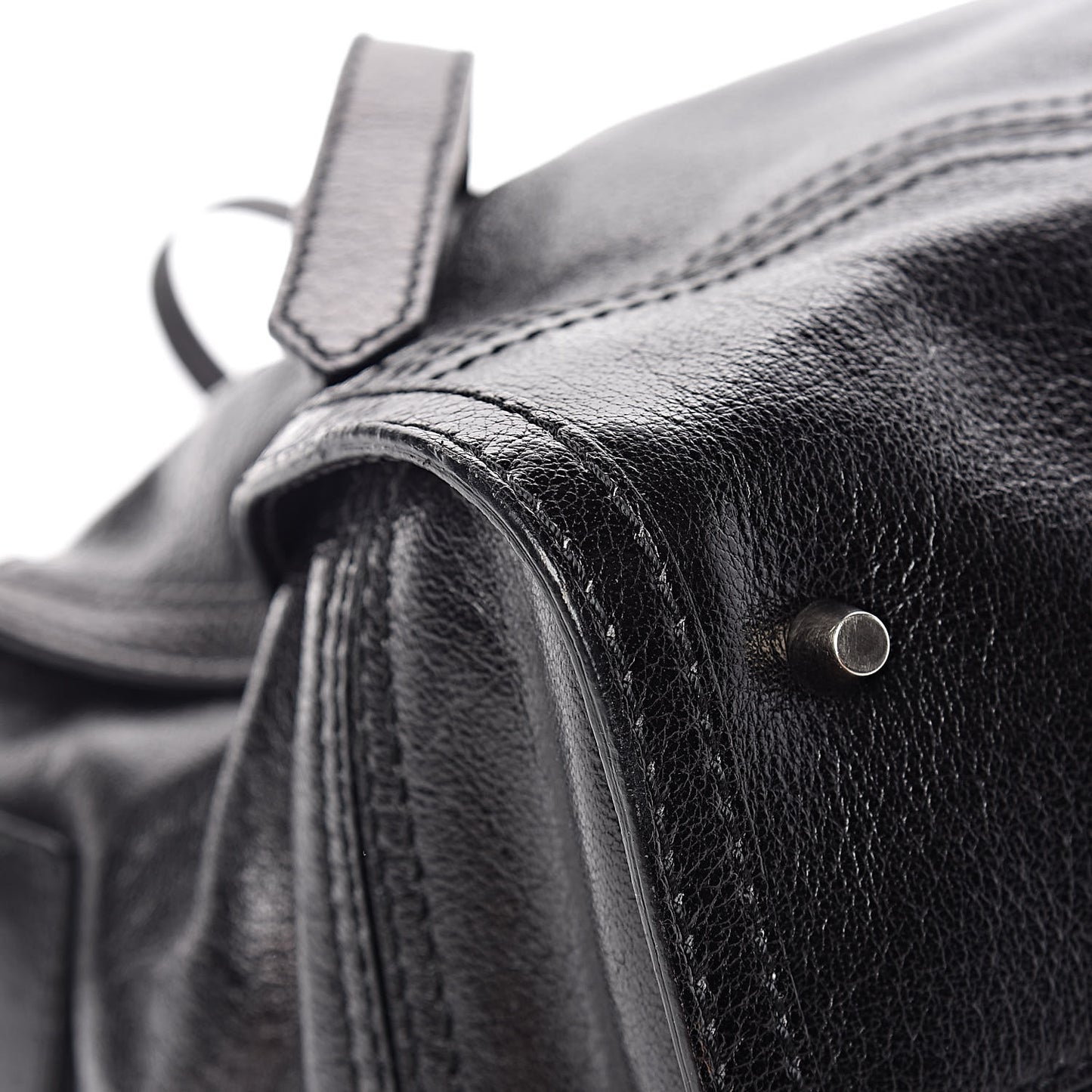 Calfskin Chain Satchel Black