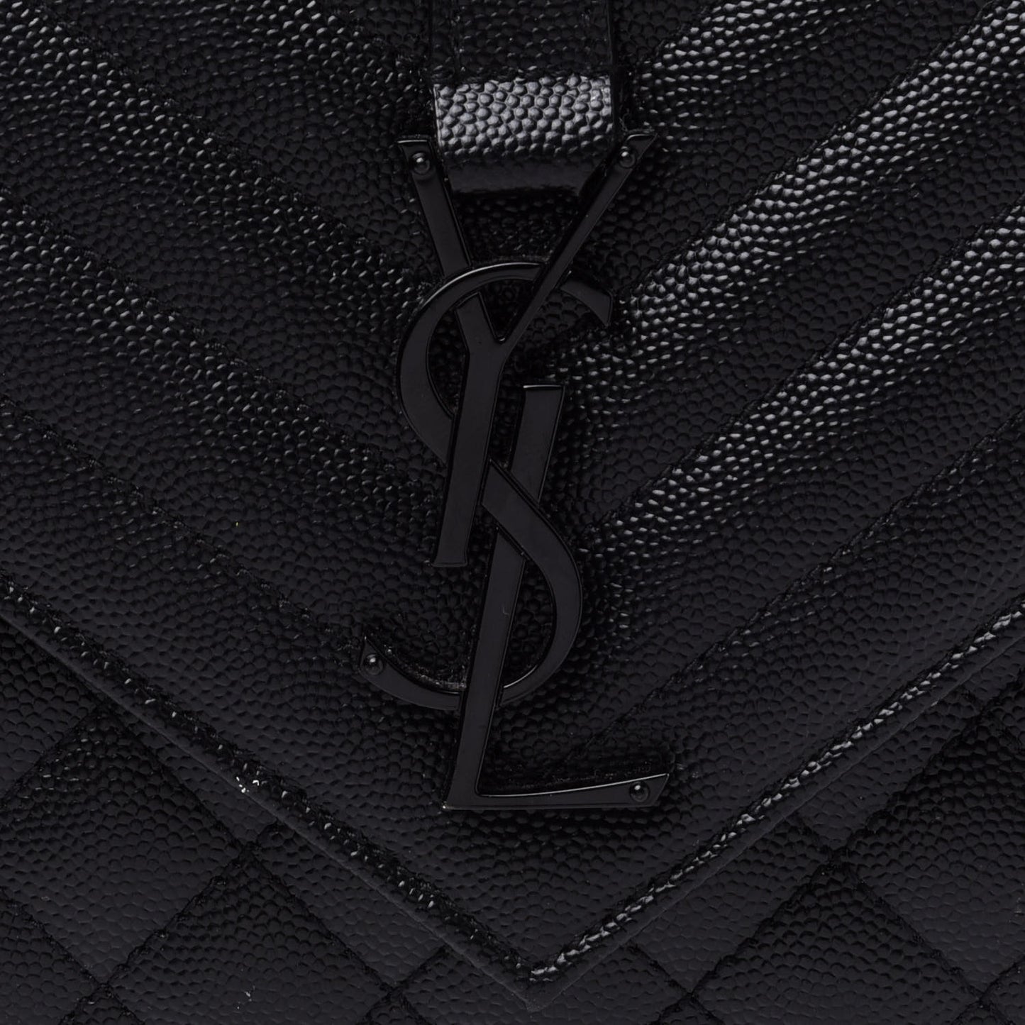 Grain De Poudre Textured Mixed Matelasse Triquilt Medium Monogram Satchel Black