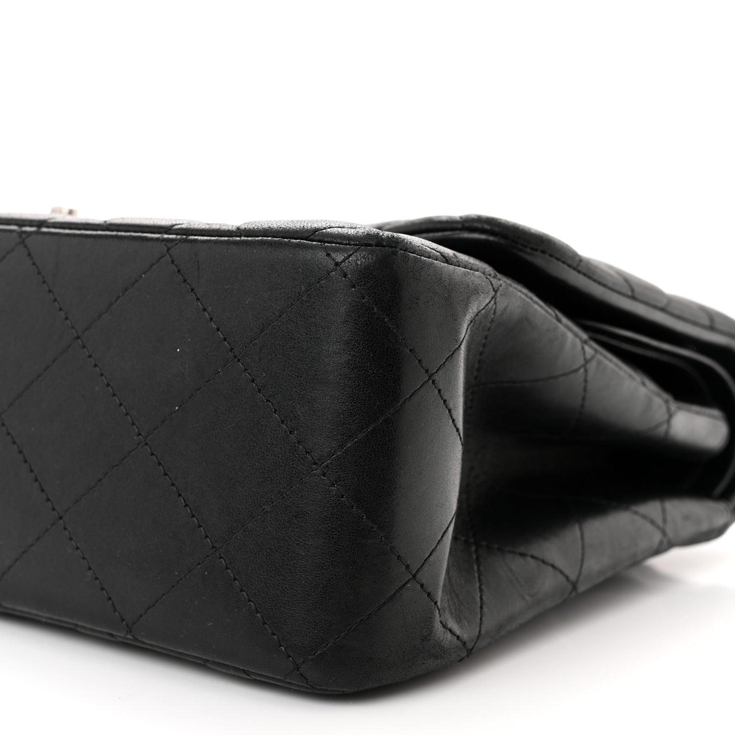 Lambskin Quilted Jumbo Double Flap Black