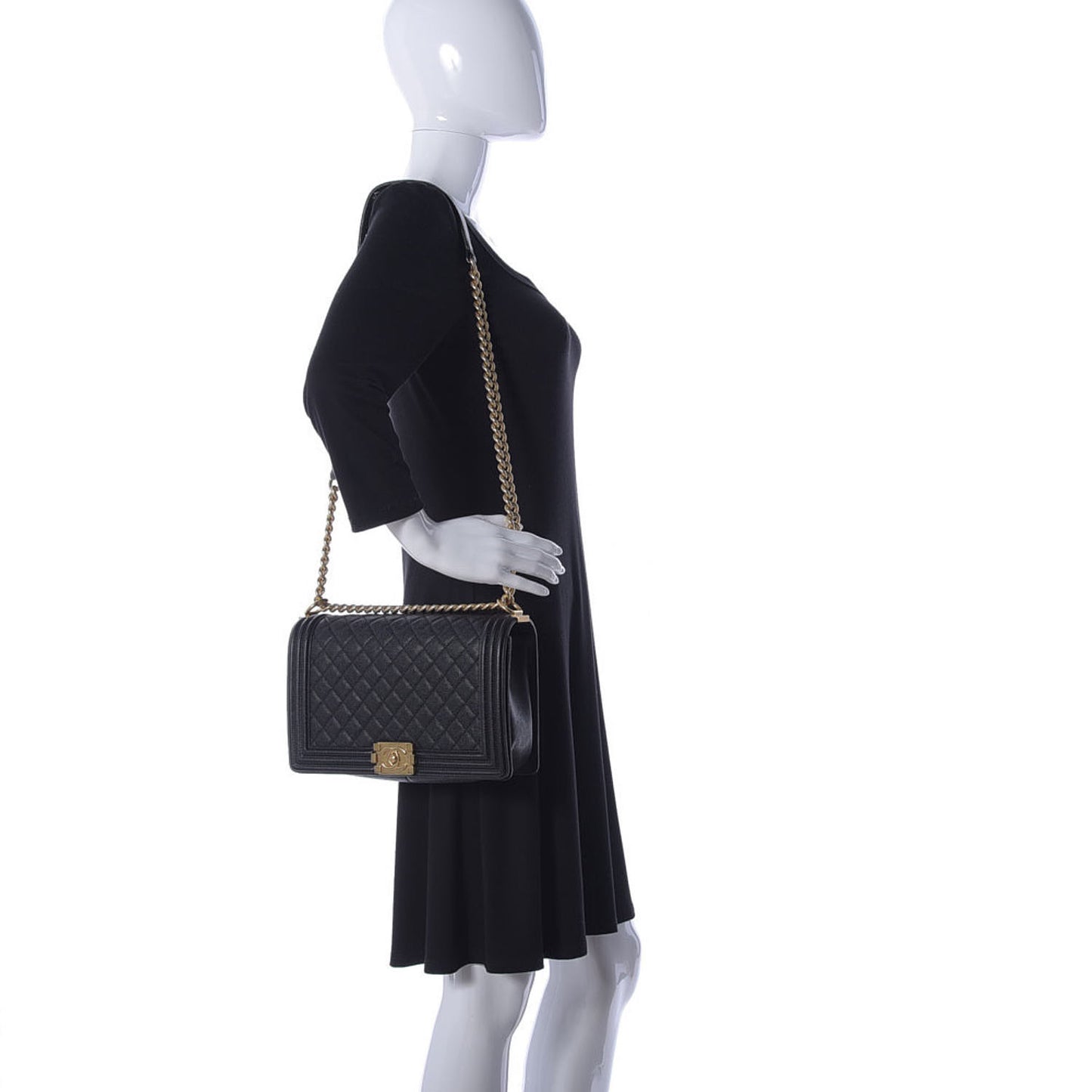 Caviar Quilted New Medium Boy Flap Black