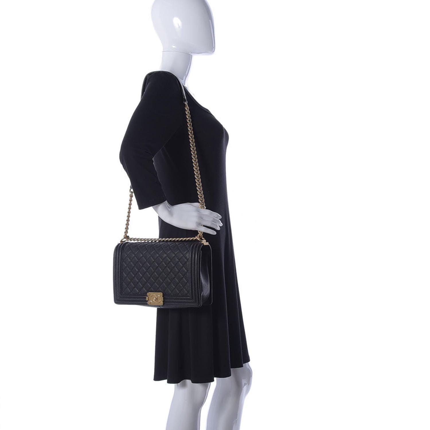 Chanel Caviar Quilted New Medium Boy Flap Black 2 of 10