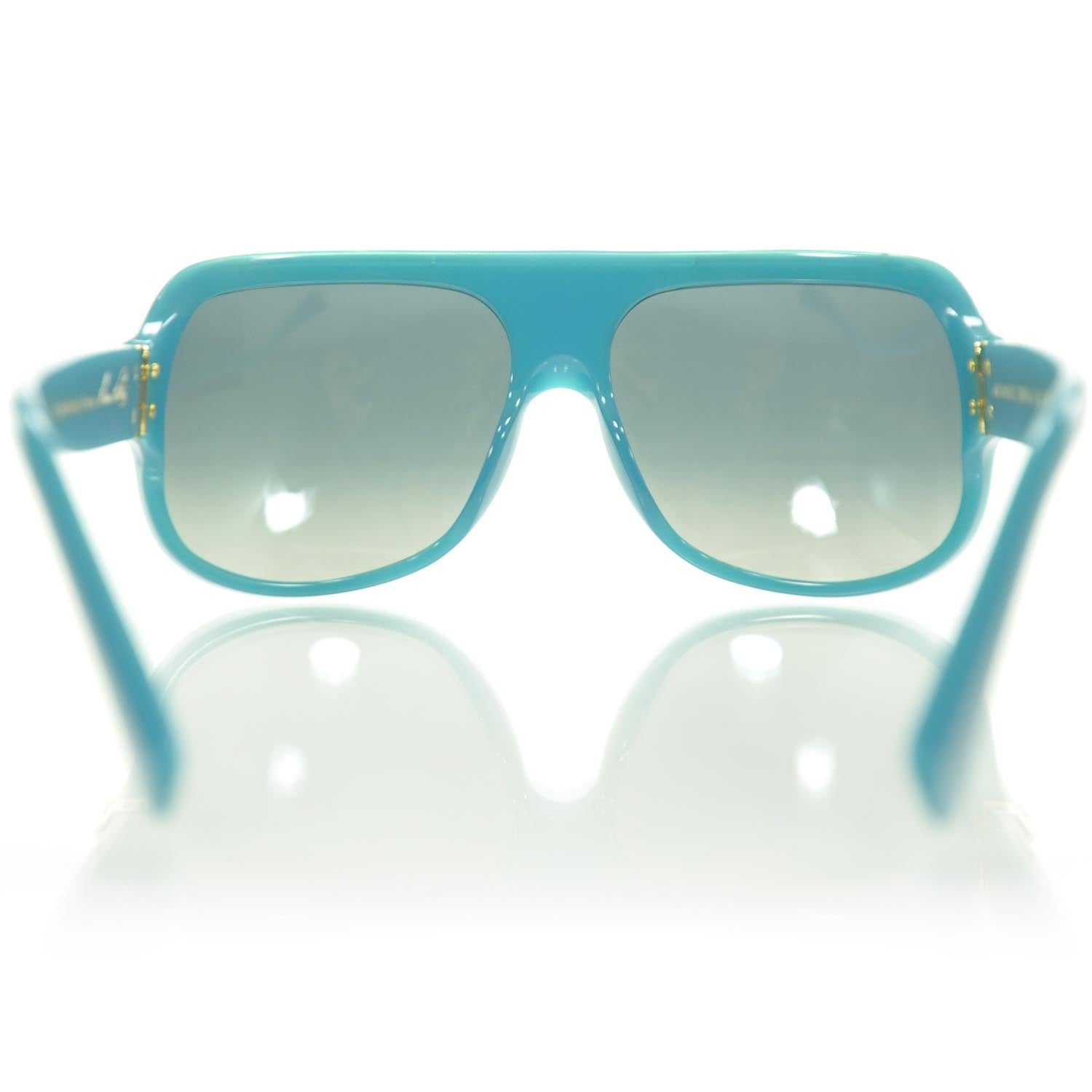 Louis Vuitton Millionaire Sunglasses Turquoise w Gold Plated Lenses 4 of 8