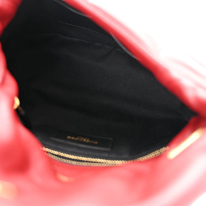 Saint Laurent Lambskin Quilted Toy Loulou Puffer Monogram Chain Satchel Red 5 of 10