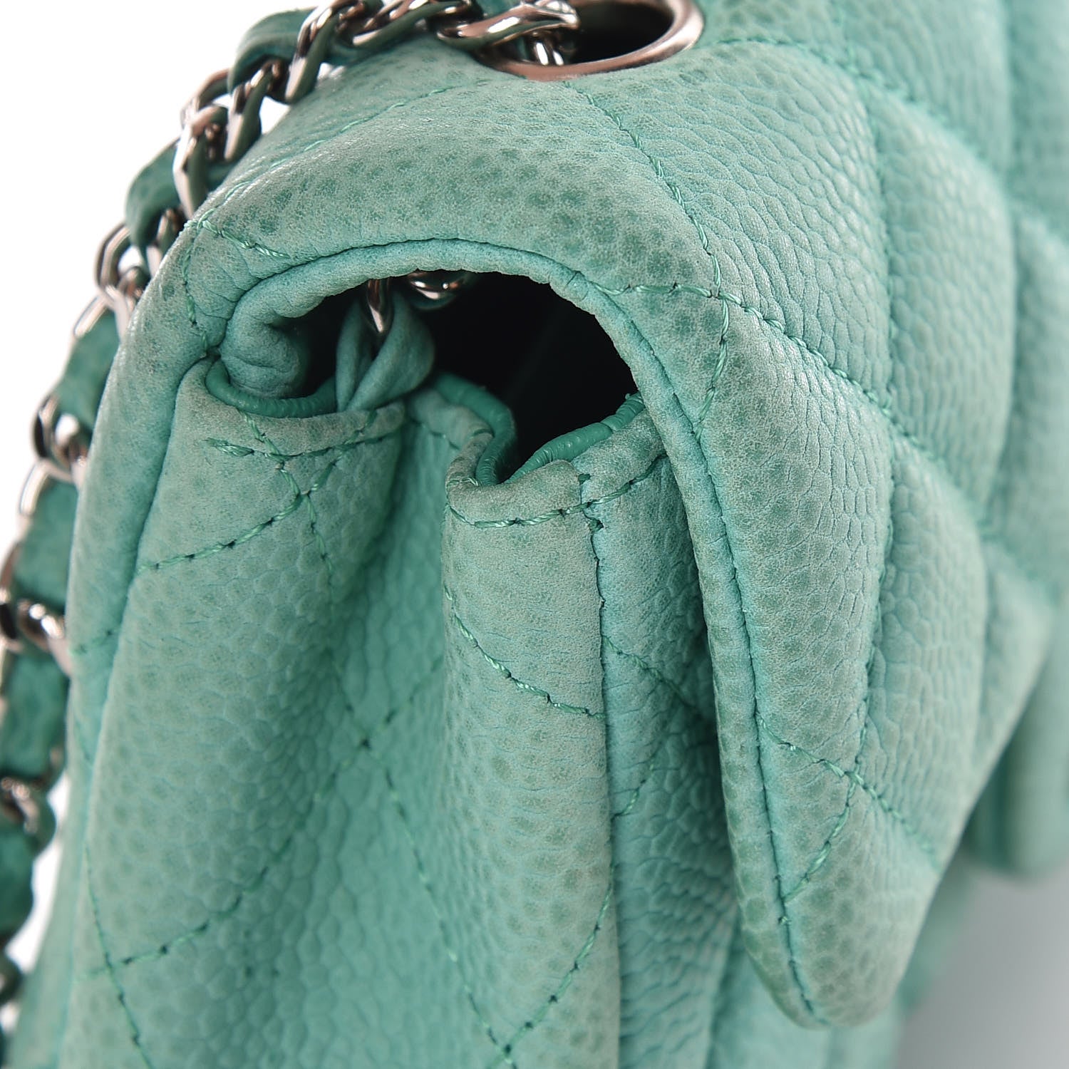Chanel Caviar Quilted Extra Mini Flap Green 21 of 22
