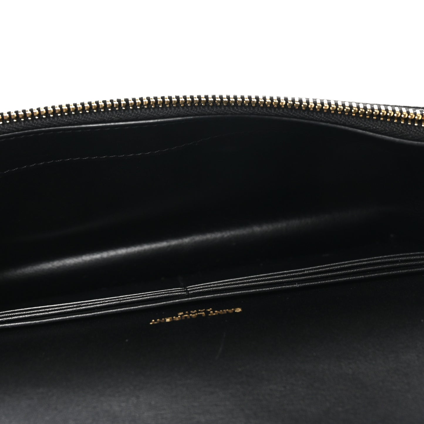 Satin Woven Monogram Kate Tassel Chain Wallet Black