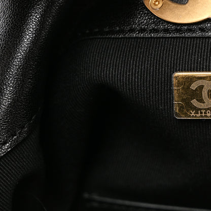 Chanel Suede Calfskin Shiny Lambskin Quilted Small Coco Base Shopping Bag Beige Black 7 of 10