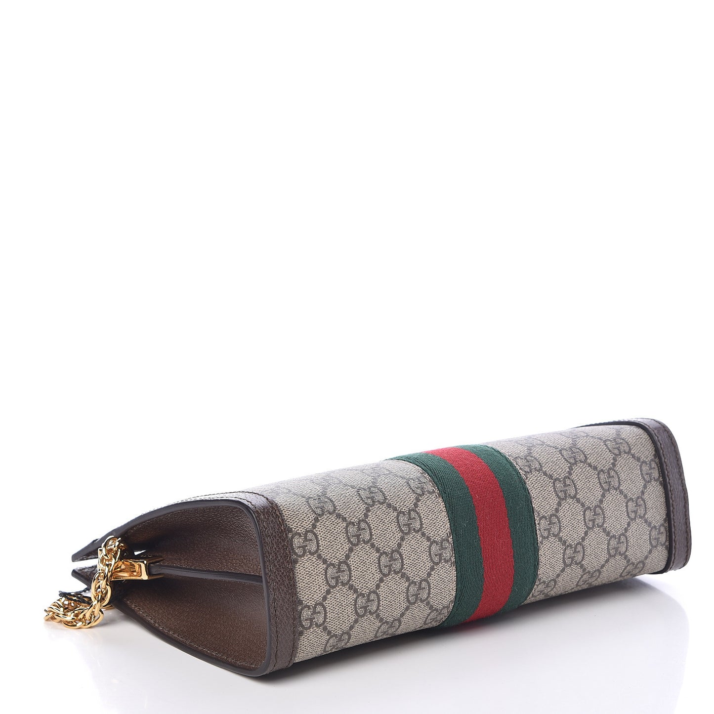 GG Supreme Monogram Web Small Ophidia Chain Shoulder Bag Brown
