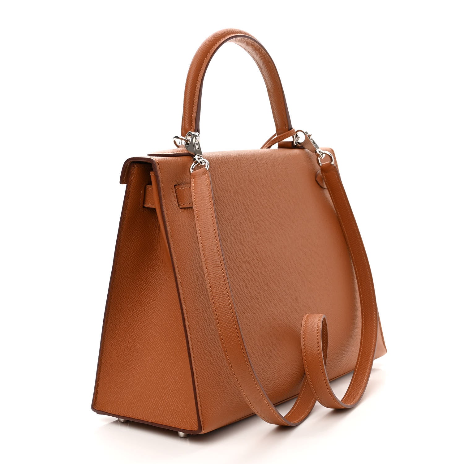 Hermes Epsom Chevre Mysore Sombrero Kellygraphie Lettre H Kelly Sellier 28 Capucine Gold Bordeaux 3 of 11