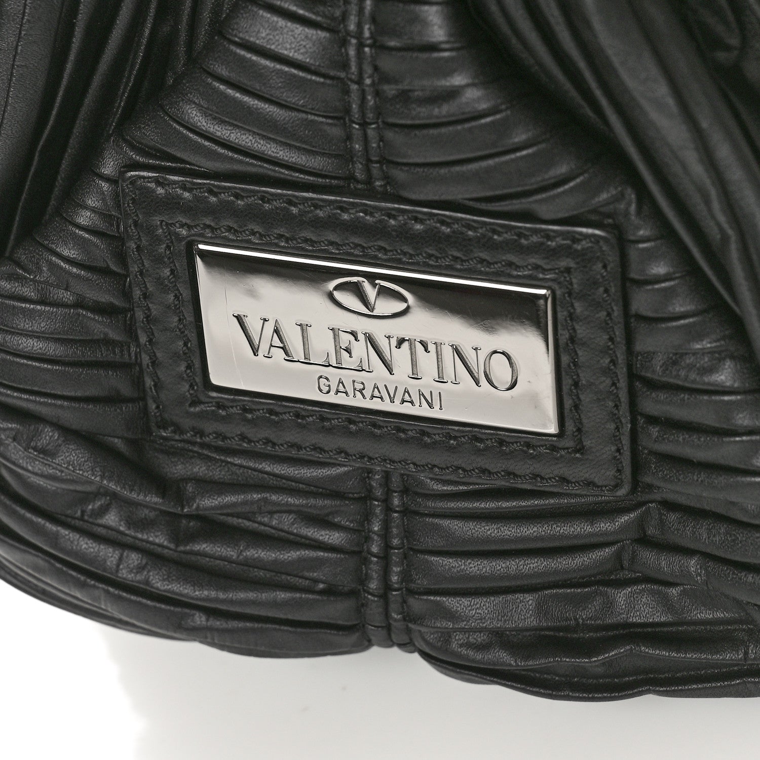 Valentino Garavani Nappa Pleated Petale Tote Black 7 of 12