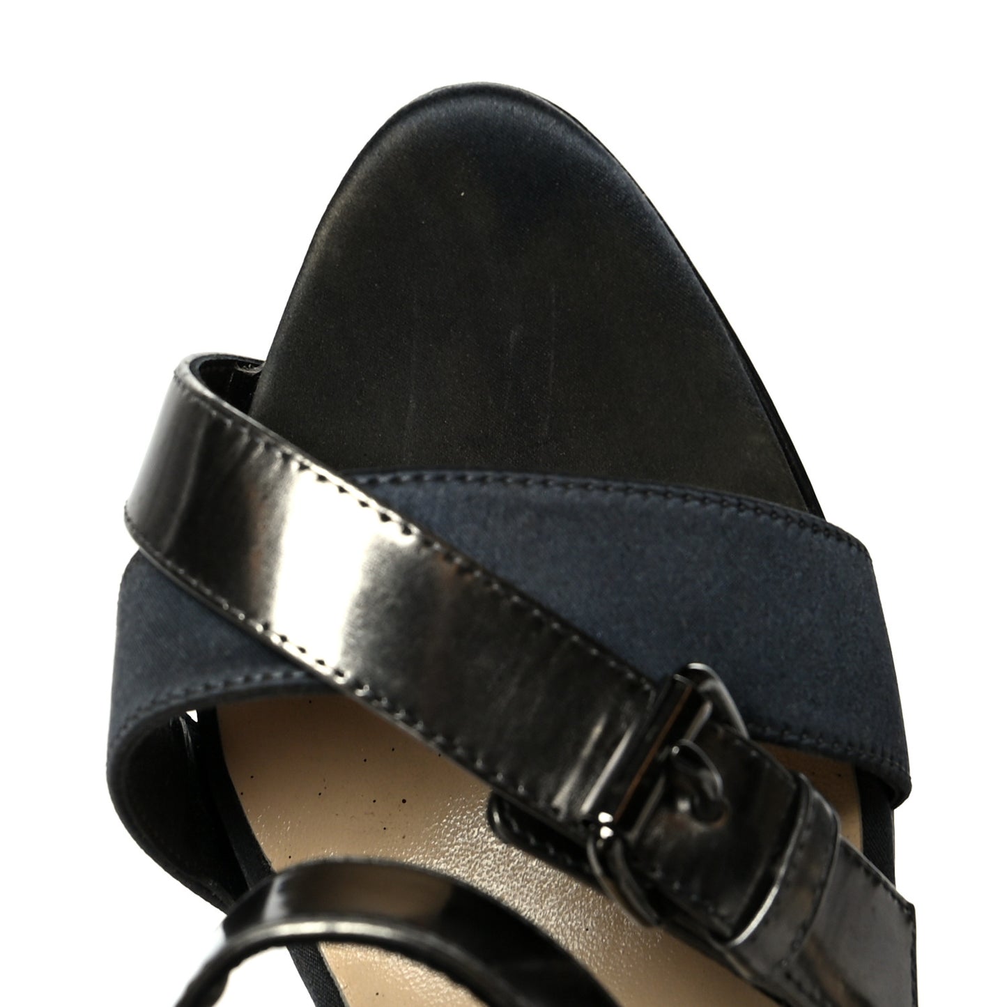 Metallic Calfskin Satin Glitter Ambertina 150 Platform 41 Black