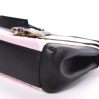 Gucci Calfskin Bamboo Trapuntata Queen Margaret Top Handle Bag Blue Agata Hibiscus Red Mystic White Sugar Pink 7 of 11