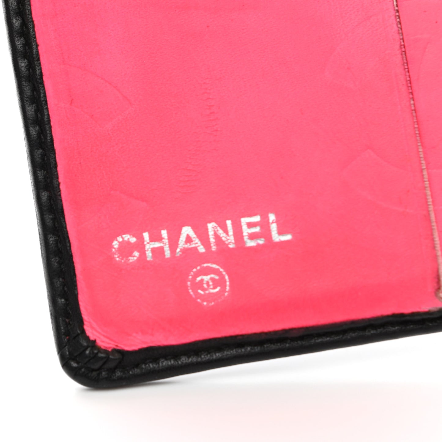 Calfskin Quilted Cambon Bi-Fold Wallet Black White