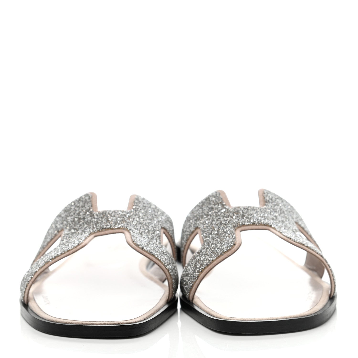 Hermes Suede Goatskin Crystal Powder Oran Sandals 39.5 2 of 8
