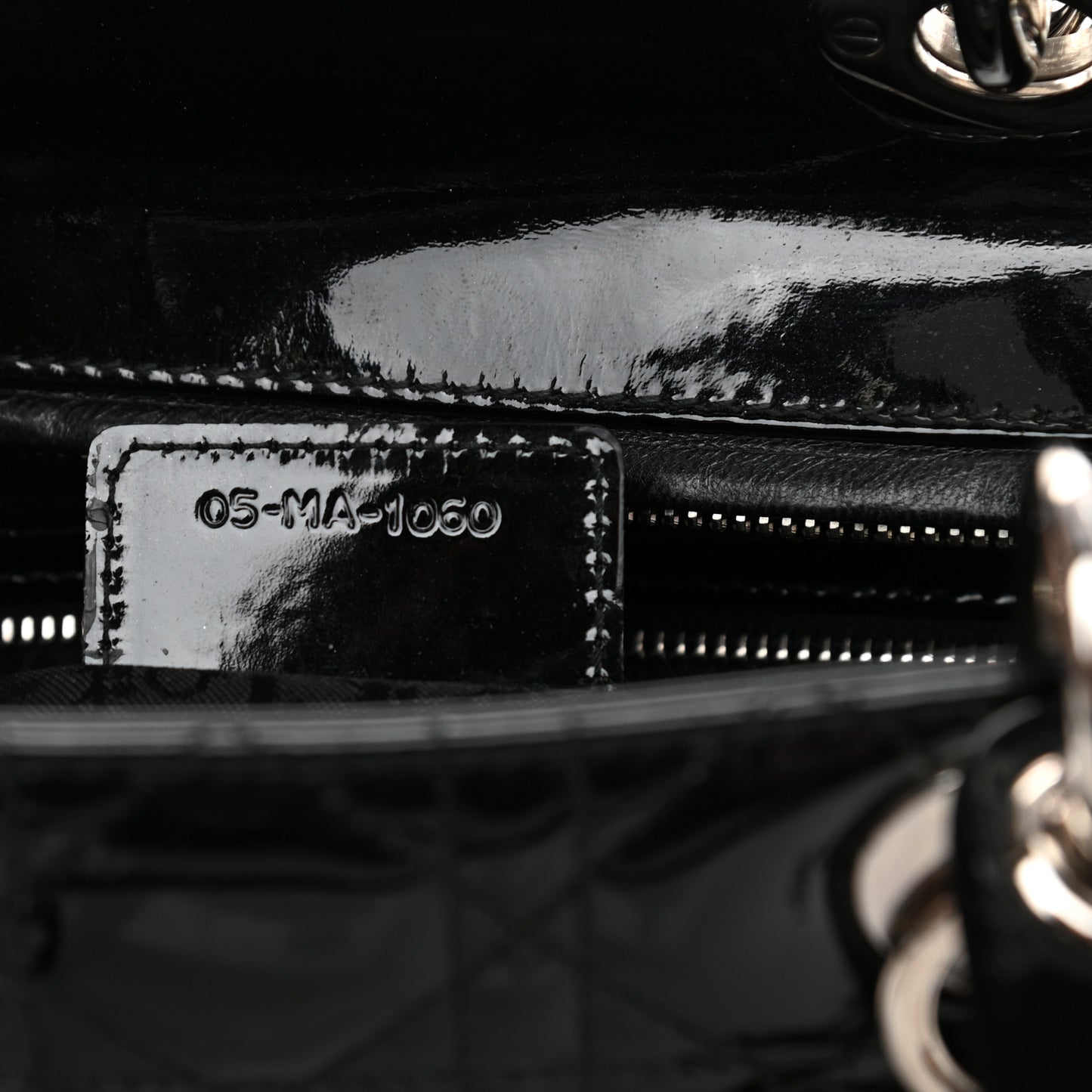 Patent Cannage Large Lady Dior Black