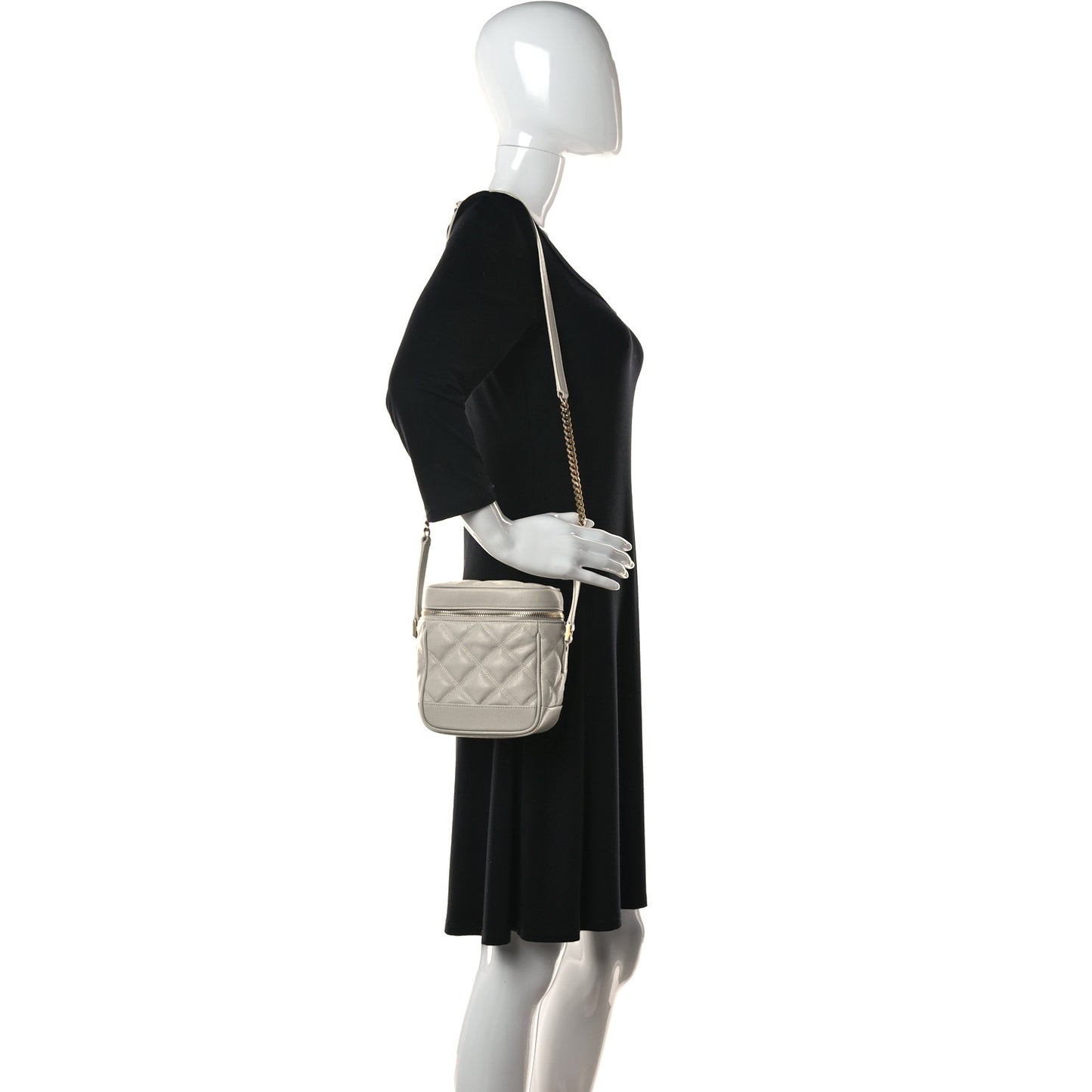 Grain de Poudre Quilted 80's Vanity Bag Crema Soft
