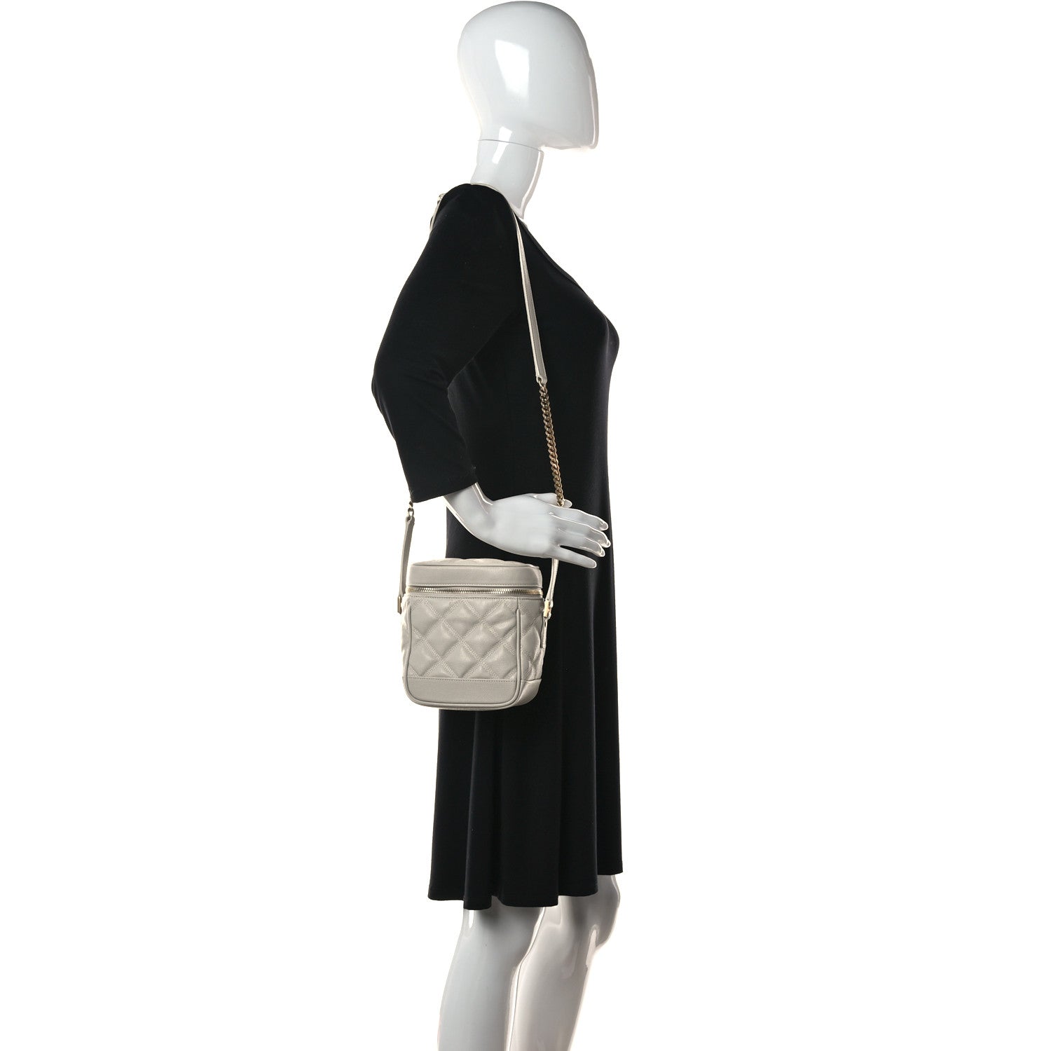 Saint Laurent Grain de Poudre Quilted 80's Vanity Bag Crema Soft 2 of 12