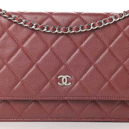 Chanel Caviar Quilted Wallet on Chain WOC Red 9 of 16
