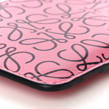 Loewe Engraved Calfskin Anagram Coin Card Holder Wild Rose 10 of 14