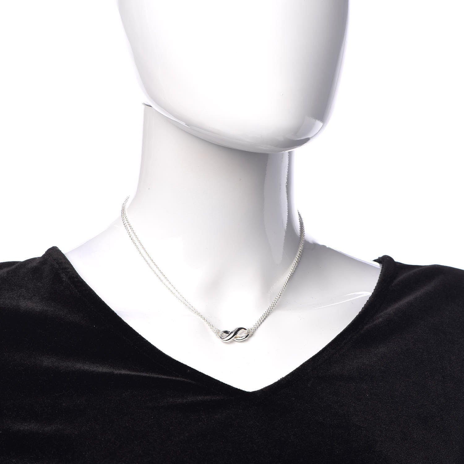 Tiffany Sterling Silver Figure 8 Pendant Necklace 2 of 6