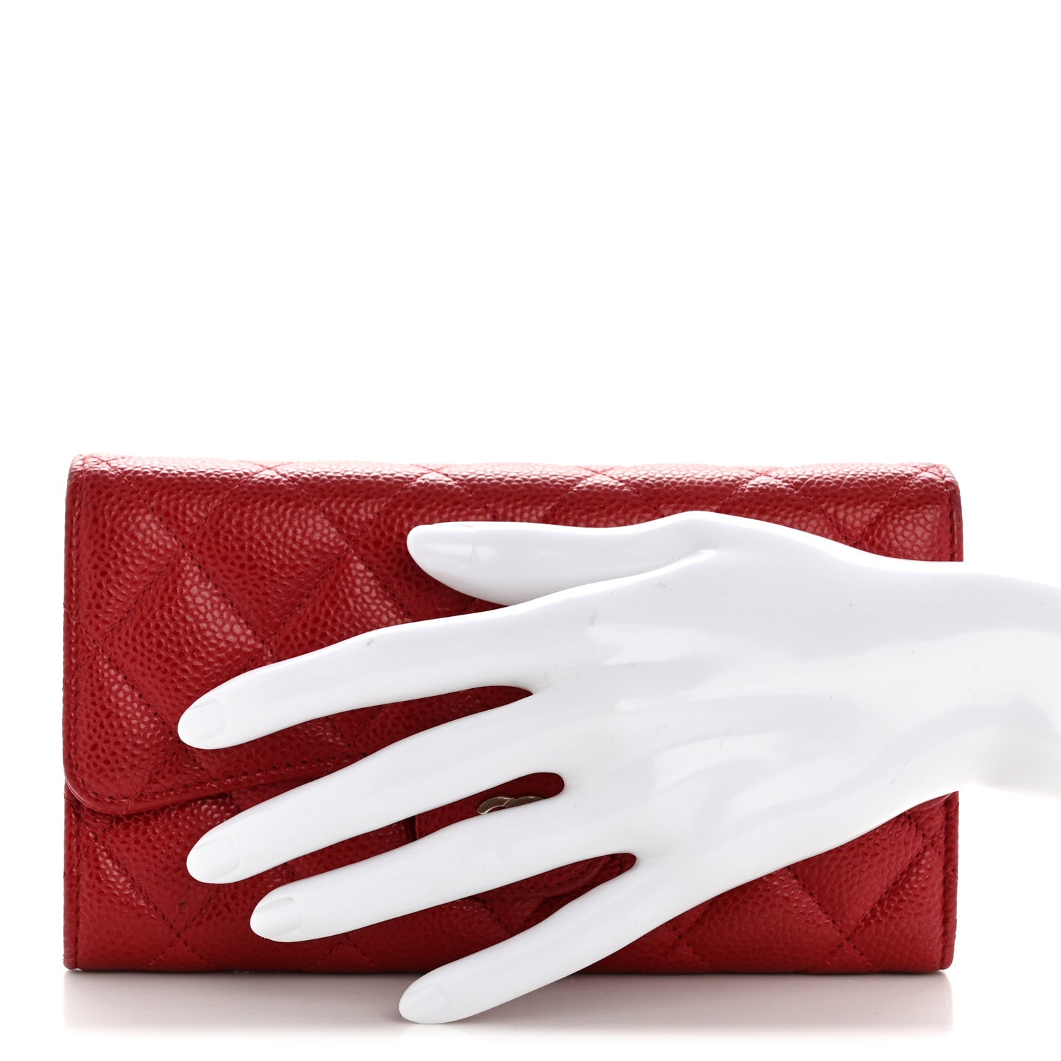 Chanel Caviar Quilted Large Flap Wallet Red 2 of 12