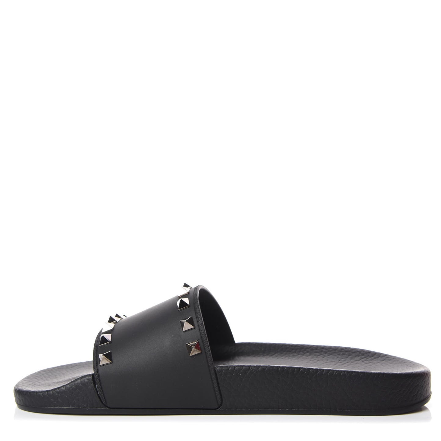 Rubber Rockstud Slide Sandals 40 Black