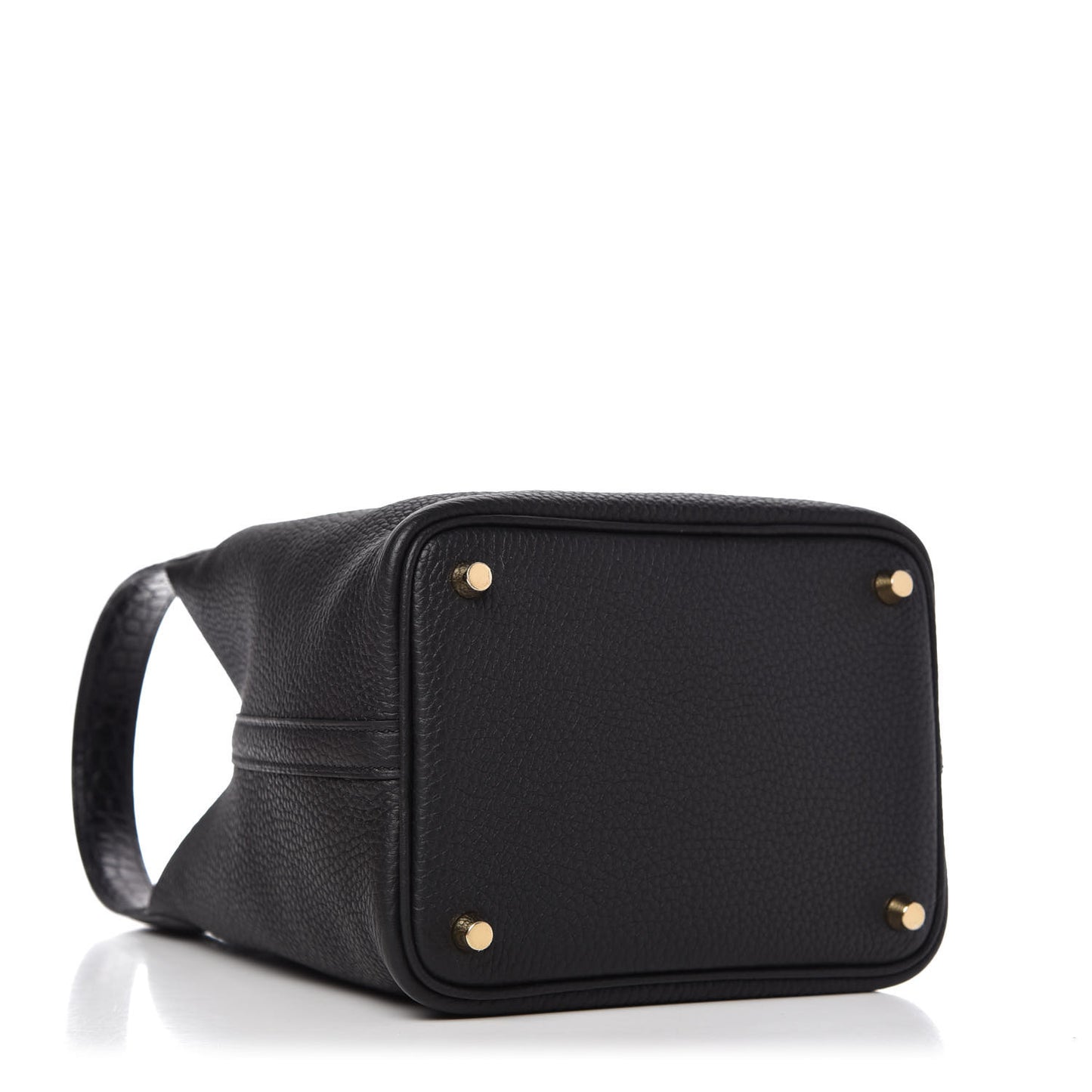 Taurillon Clemence Matte Alligator Picotin Lock Touch 18 PM Black