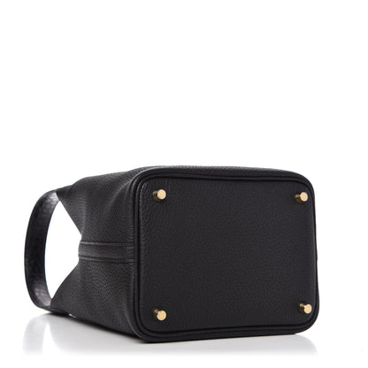 Hermes Taurillon Clemence Matte Alligator Picotin Lock Touch 18 PM Black 4 of 10