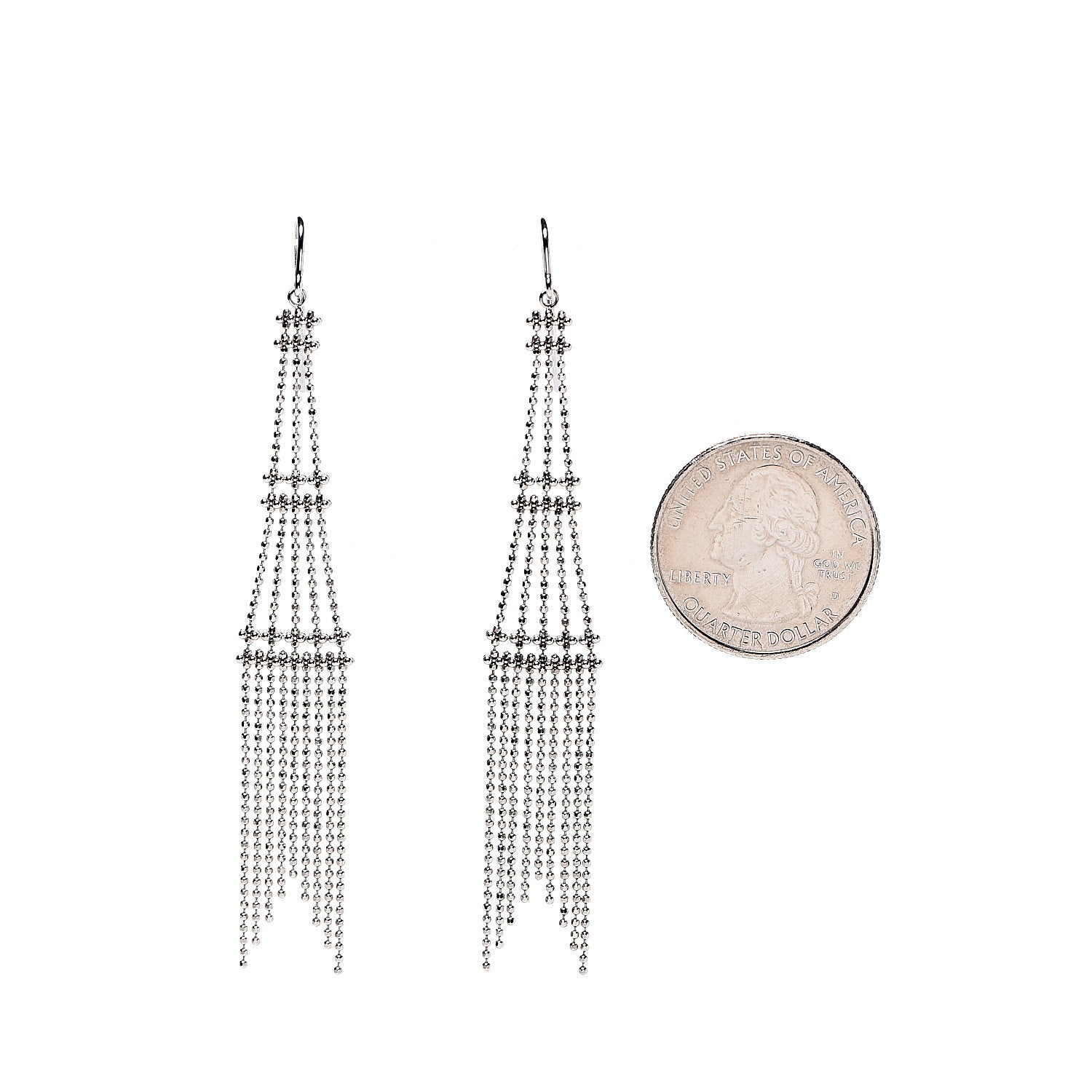 Tiffany 18K White Gold Fringe Tower Earrings 2 of 5