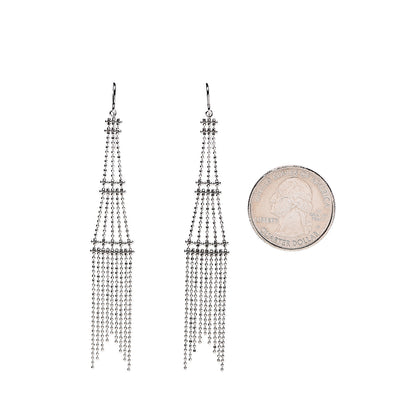 Tiffany 18K White Gold Fringe Tower Earrings 2 of 5