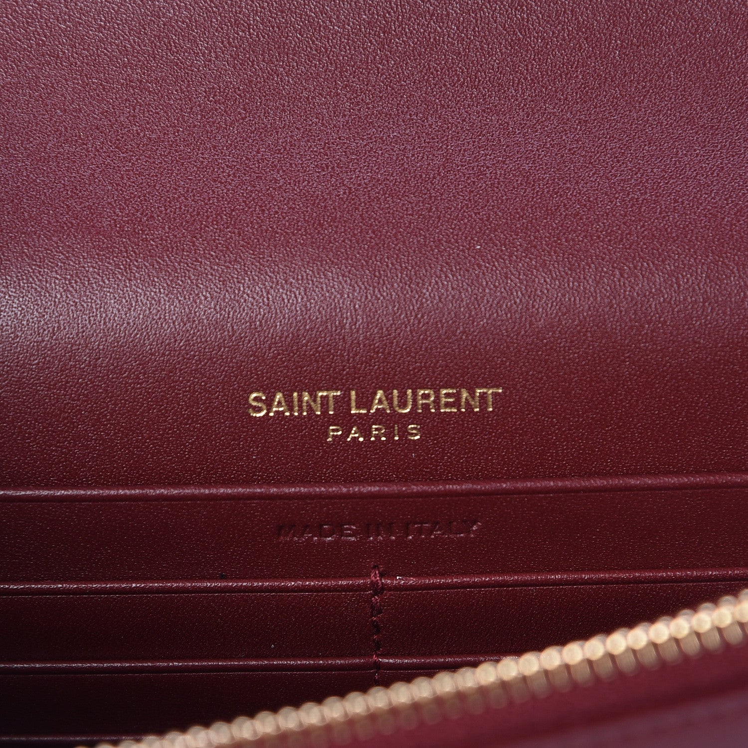 Saint Laurent Smooth Calfskin Classic Monogram Kate Tassel Chain Wallet Palissandre 6 of 12